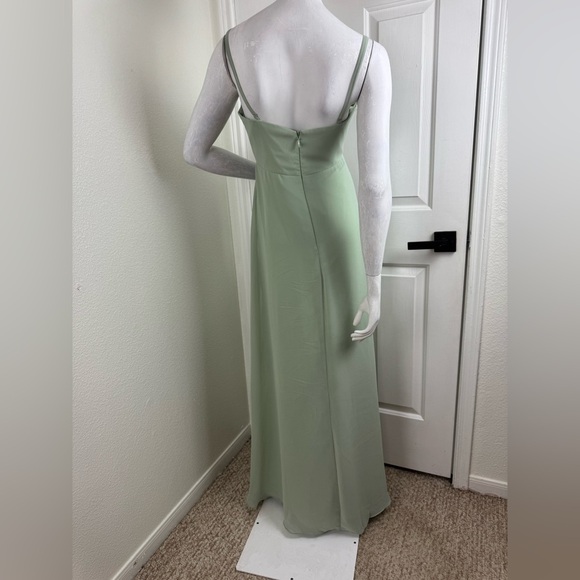 AZAZIE BECCA Agave Sheath V-Neck Chiffon Dress.  B4 - Picture 10 of 17